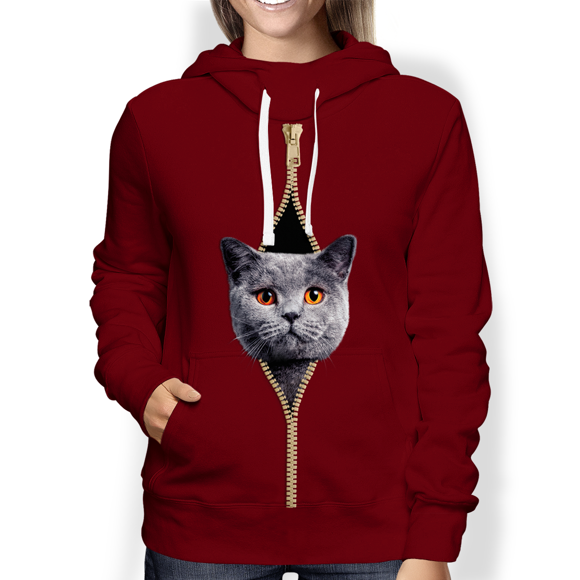 Je suis avec toi - Sweat à capuche Sphynx Cat V1