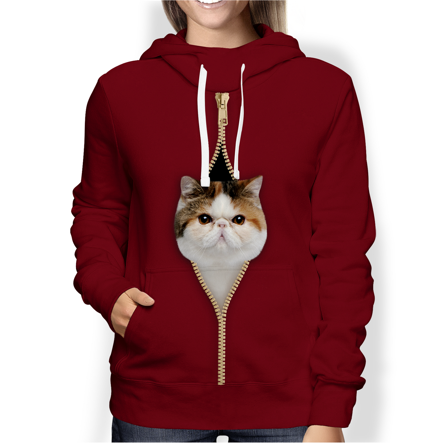 Je suis avec toi - Sweat à capuche chat abyssin V1