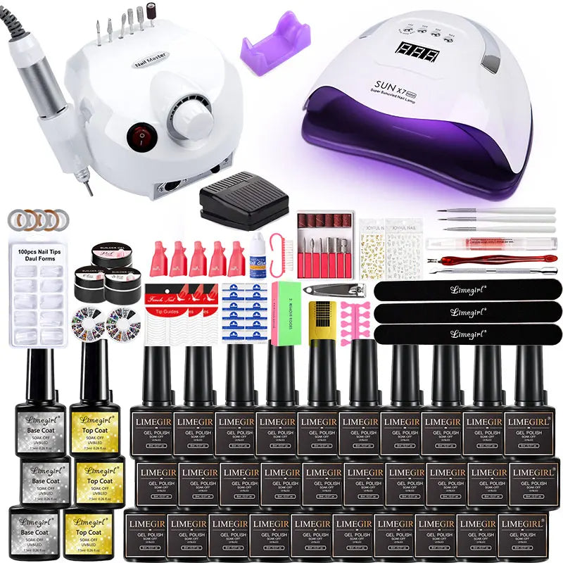 Manicure Set And Nail Lamp All-In-One Gel Nail Polish Kit For Beginner S52