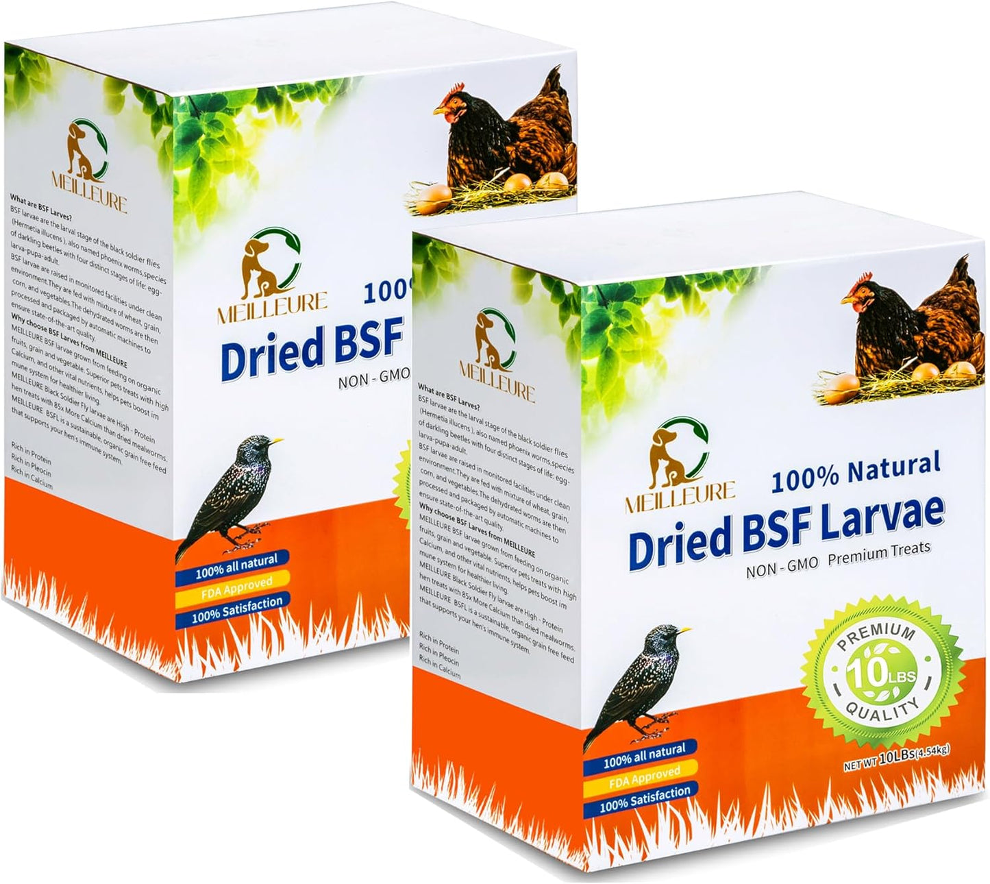 Dried Black Soldier Fly Larvae for Chickens - High Protein Chicken Food 100% Natural - BSF Larvae More Calcium than Dried Mealworms, Chicken Treats for Laying Hens Ducks Birds