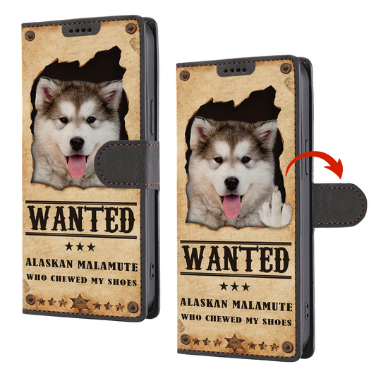 Alaskan Malamute Wanted - Fun Wallet Phone Case V1
