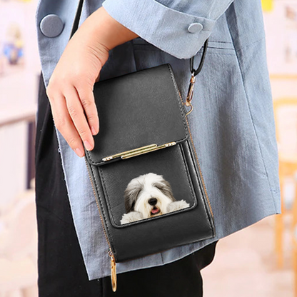 Bearded Collie - Touch Screen Phone Wallet Case Crossbody Purse V1