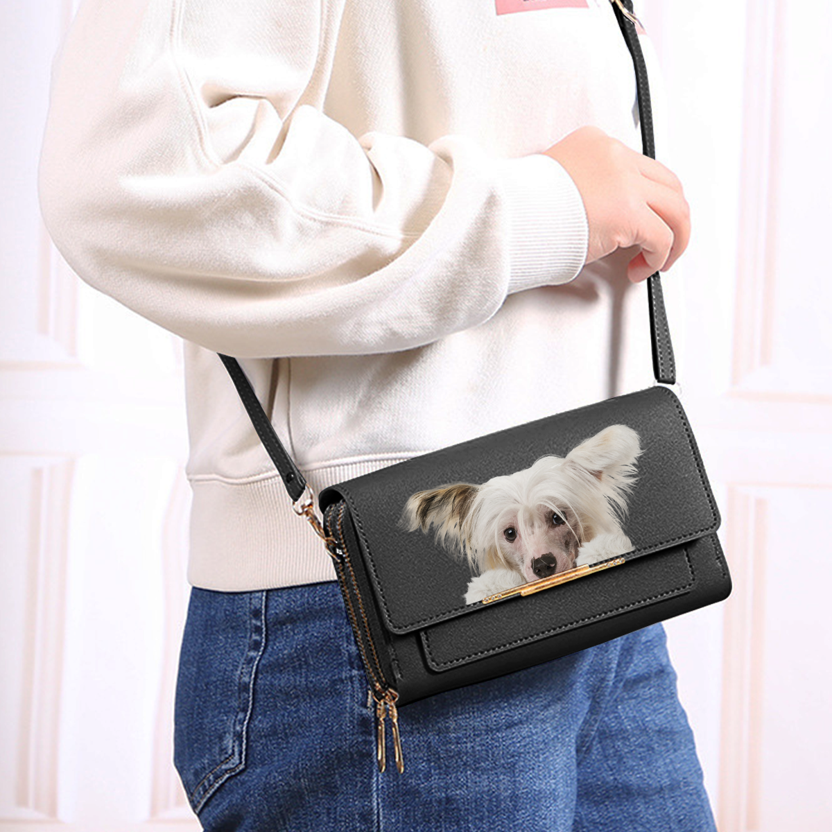 Can You See - Chinese Crested Crossbody Purse Women Clutch V1