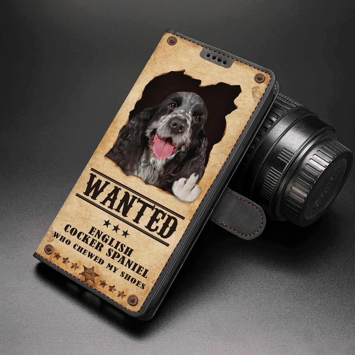 English Cocker Spaniel Wanted - Fun Wallet Phone Case V2