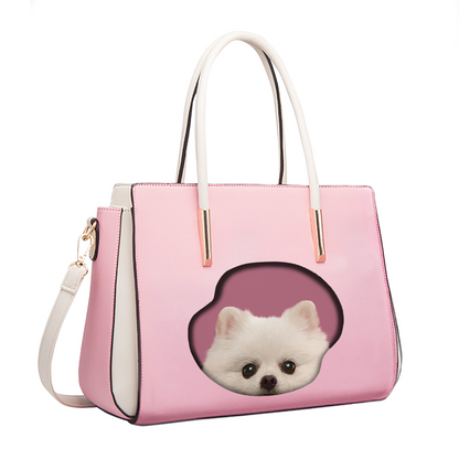 Guess Who I Am - Personalized Classic Handbag With Your Pet's Photo V4