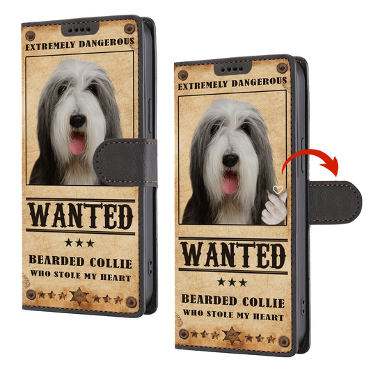 Heart Thief Bearded Collie - Love Inspired Wallet Phone Case V1
