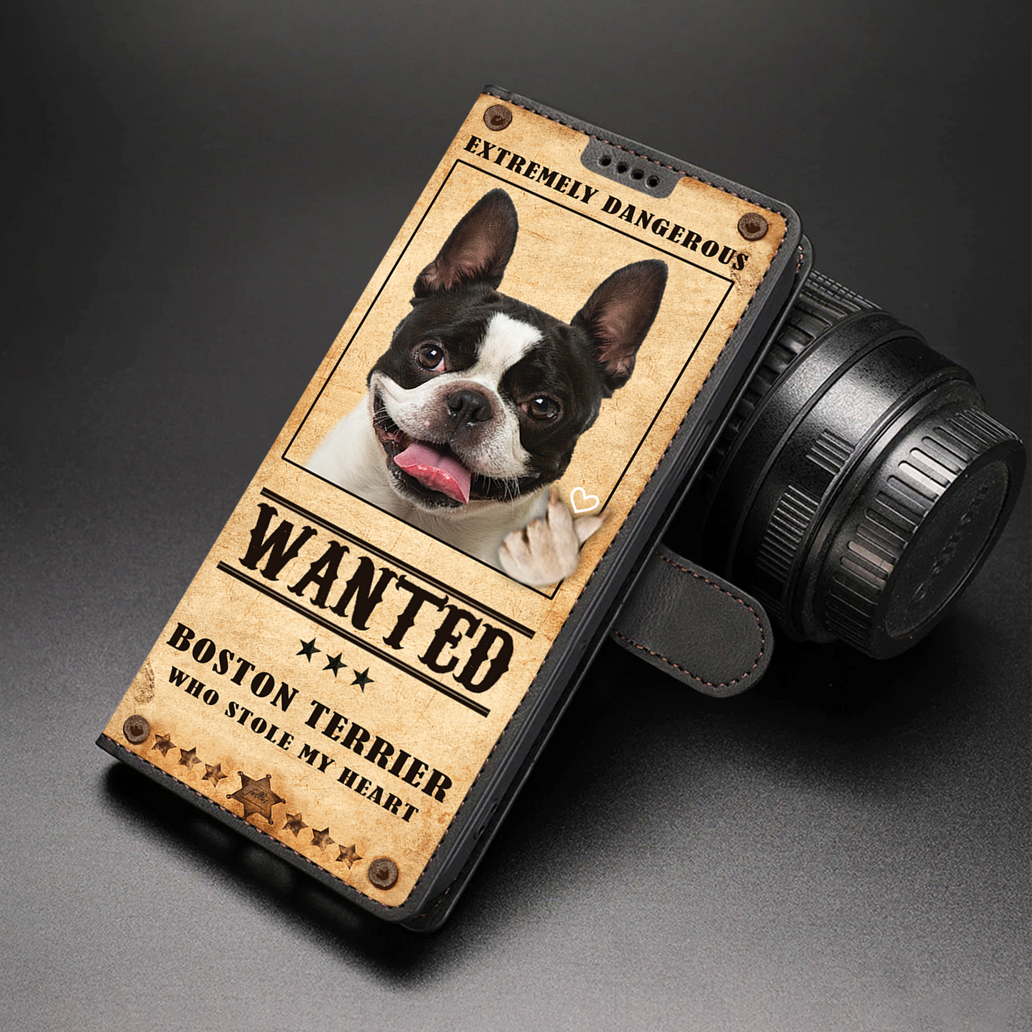 Heart Thief Boston Terrier - Love Inspired Wallet Phone Case V1