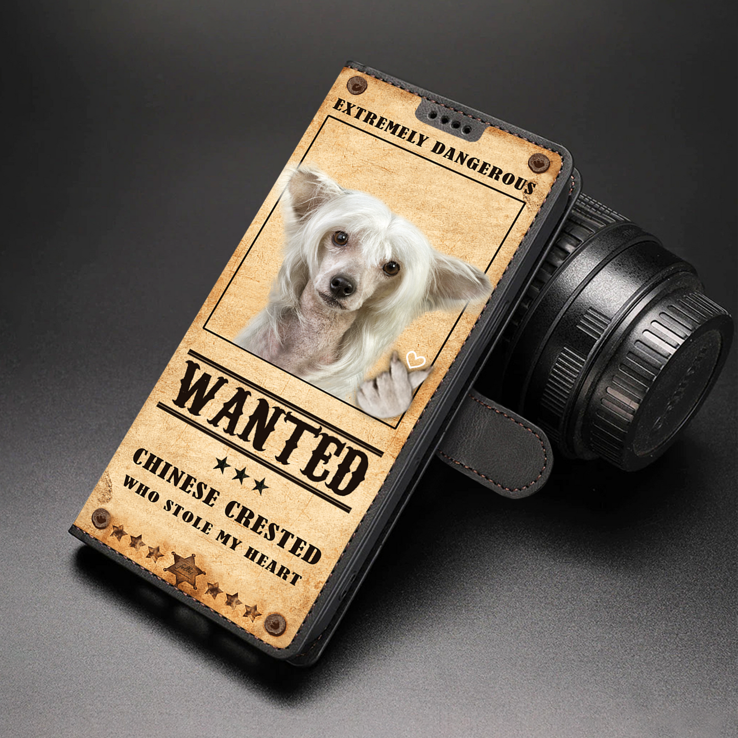 Heart Thief Chinese Crested - Love Inspired Wallet Phone Case V1