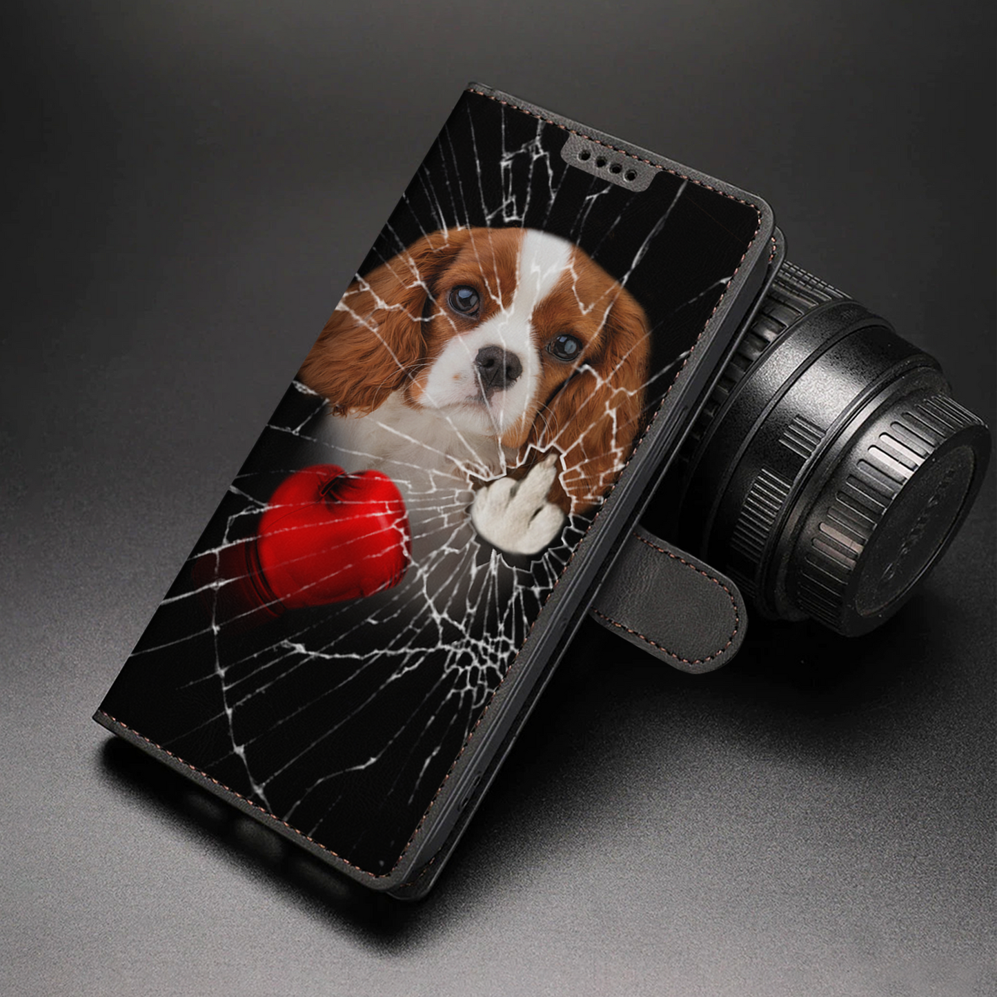 Knock You Out, Cavalier King Charles Spaniel - Wallet Phone Case V4