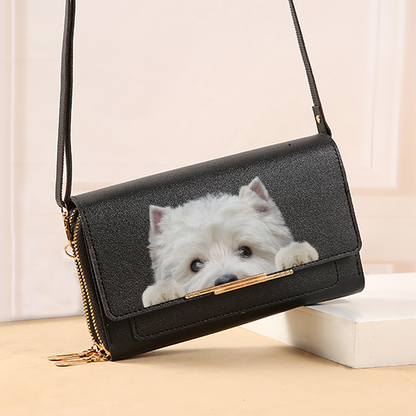Personalized Crossbody Purse Women Clutch With Your Pet's Photo V1
