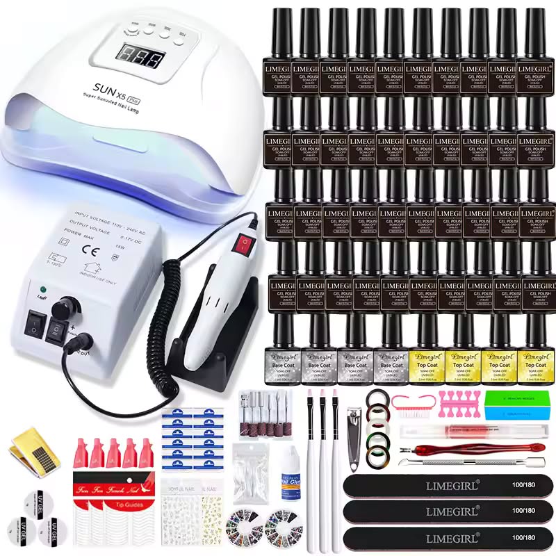 Manicure Set And Nail Lamp All-In-One Gel Nail Polish Kit For Beginner S52