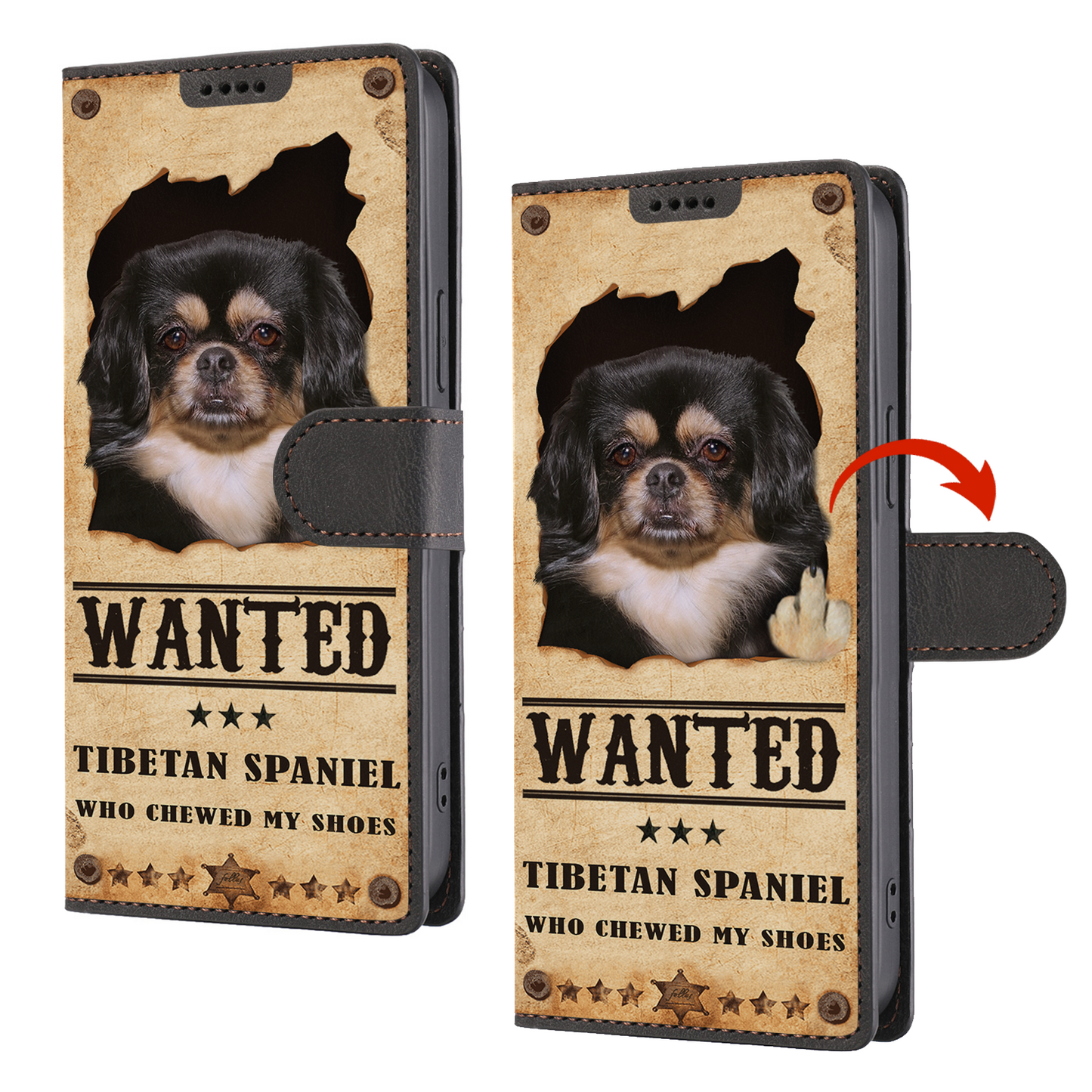 Tibetan Spaniel Wanted - Fun Wallet Phone Case V1