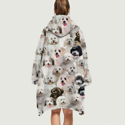 Warm Winter With Coton De Tulears - Fleece Blanket Hoodie