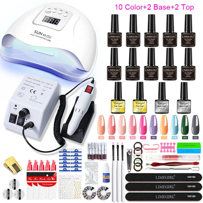 Manicure Set And Nail Lamp All-In-One Gel Nail Polish Kit For Beginner S52