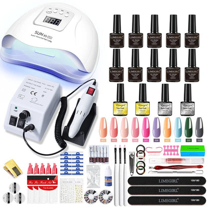 Manicure Set And Nail Lamp All-In-One Gel Nail Polish Kit For Beginner S04