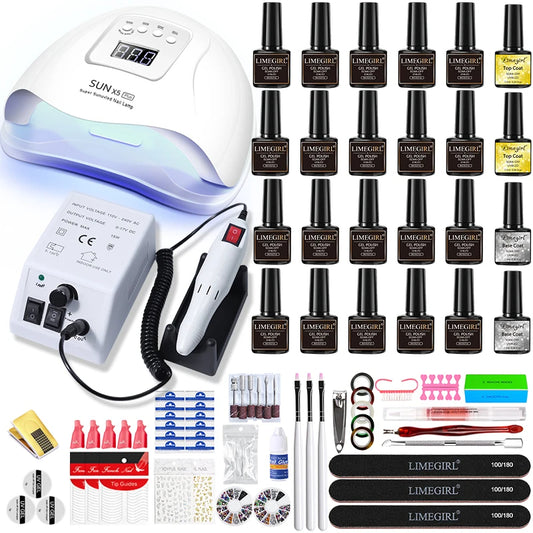 Manicure Set And Nail Lamp All-In-One Gel Nail Polish Kit For Beginner S02