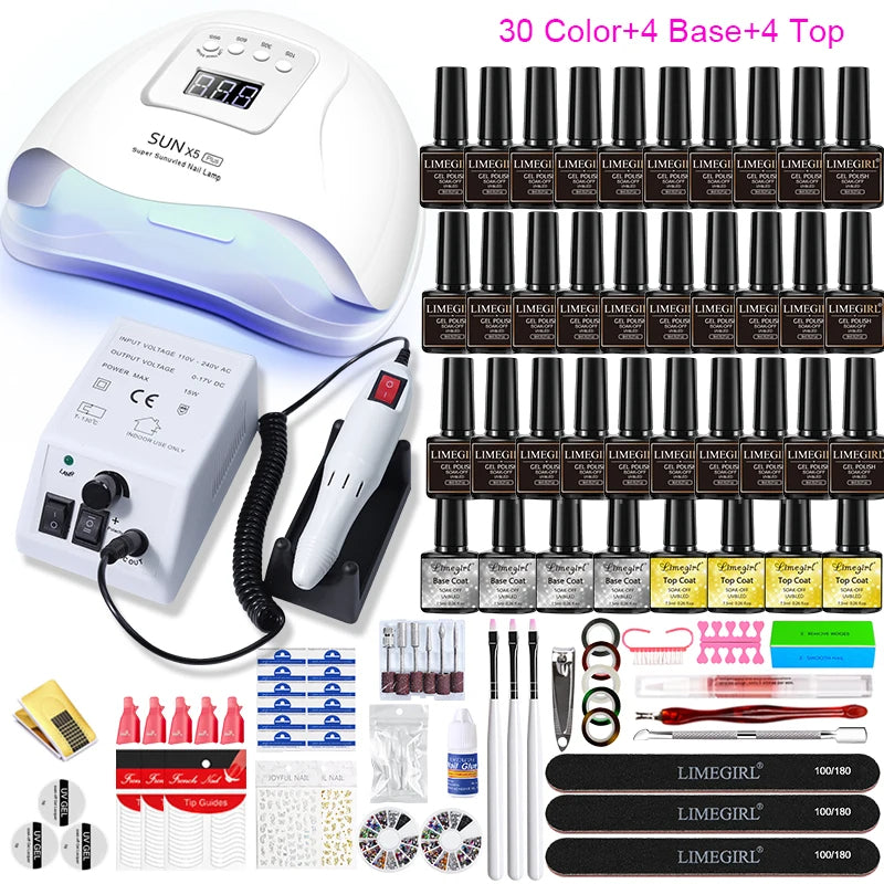 Manicure Set And Nail Lamp All-In-One Gel Nail Polish Kit For Beginner S20