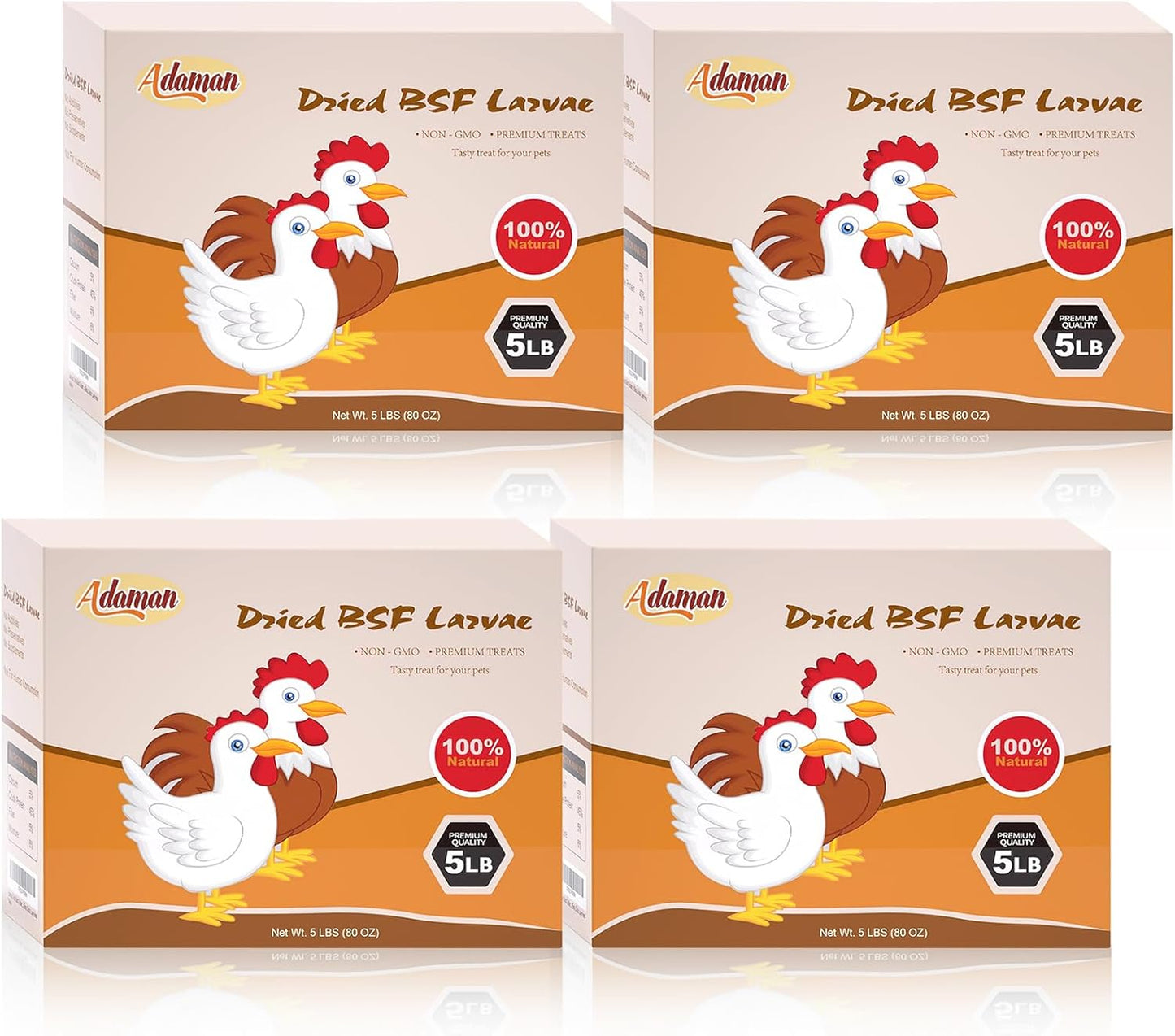 Adaman Dried Black Soldier Fly Larvae 100% Natural Non-Gmo BSF Larvae-More Calcium than Dried Mealworms High-Protein Chickens Treats, Food for Wild Birds, Ducks, Layer Hens