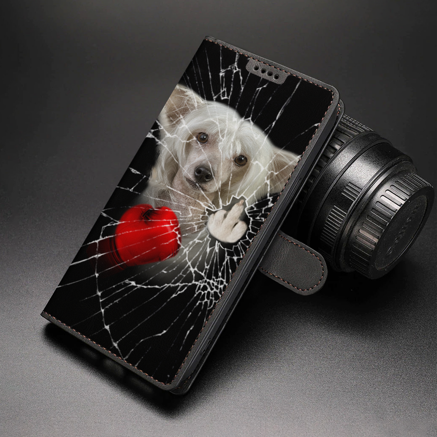 Knock You Out, Chinese Crested - Wallet Phone Case V1