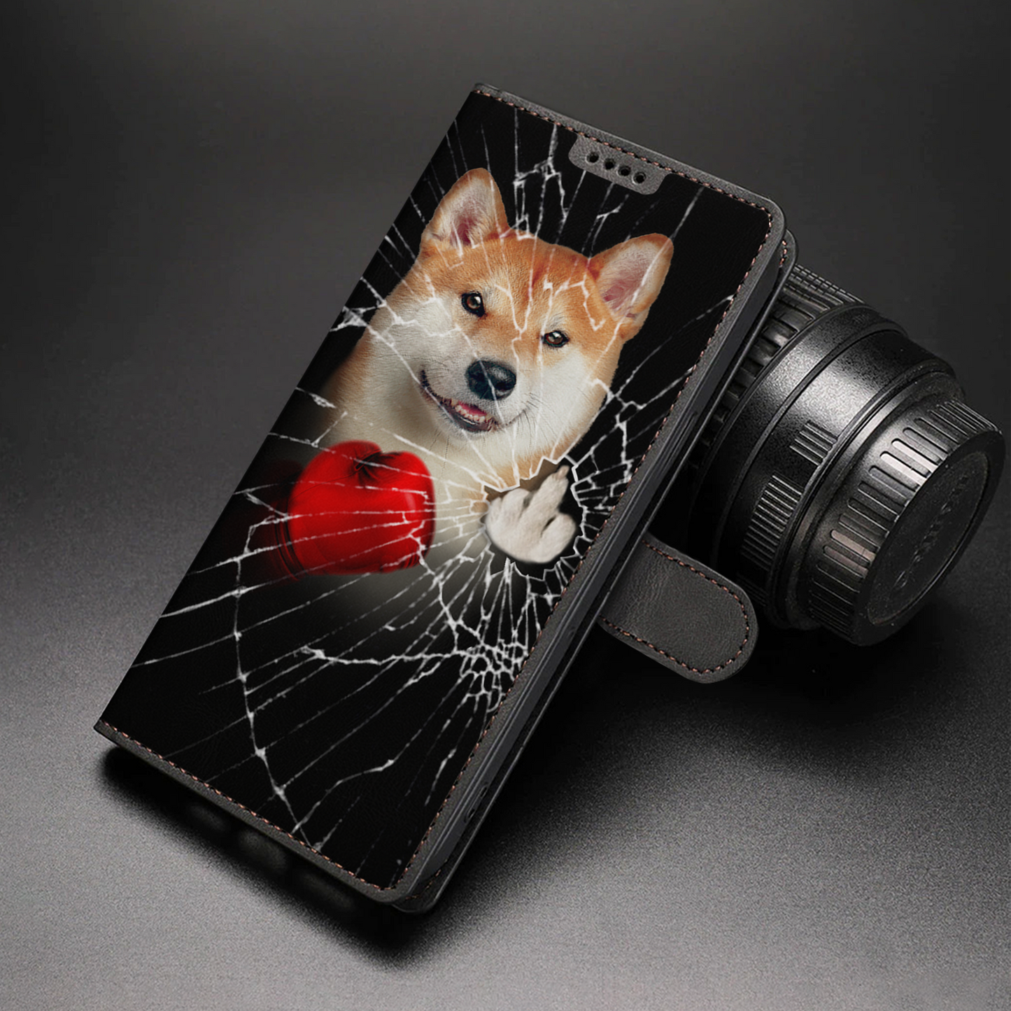 Knock You Out, Shiba Inu - Wallet Phone Case V1