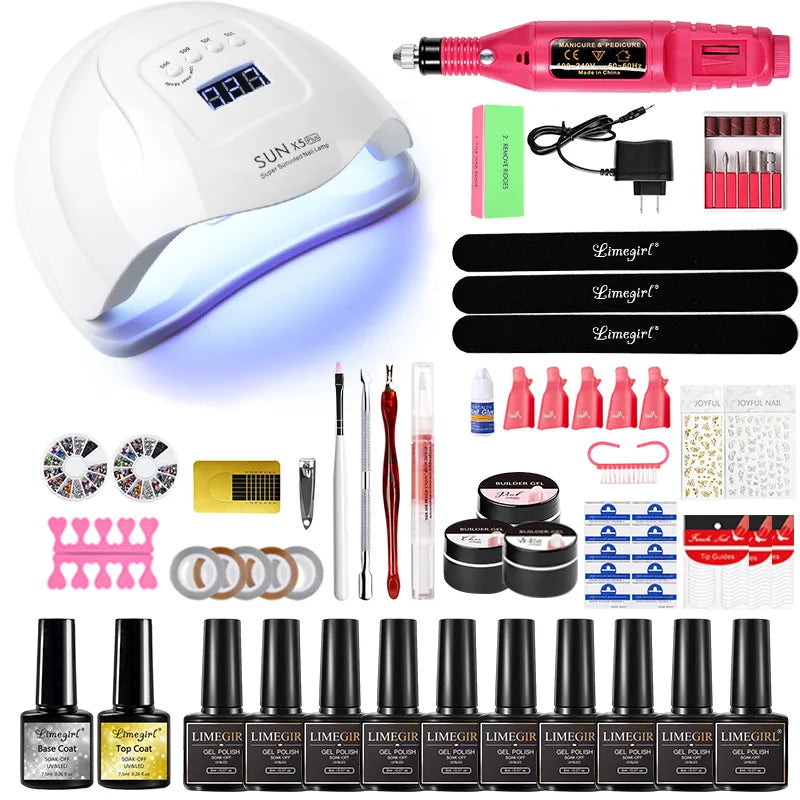 Manicure Set And Nail Lamp All-In-One Gel Nail Polish Kit For Beginner S51
