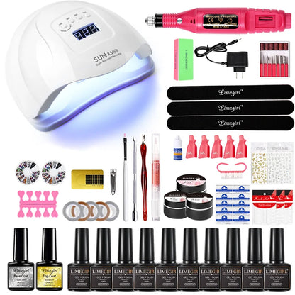 Manicure Set And Nail Lamp All-In-One Gel Nail Polish Kit For Beginner S06