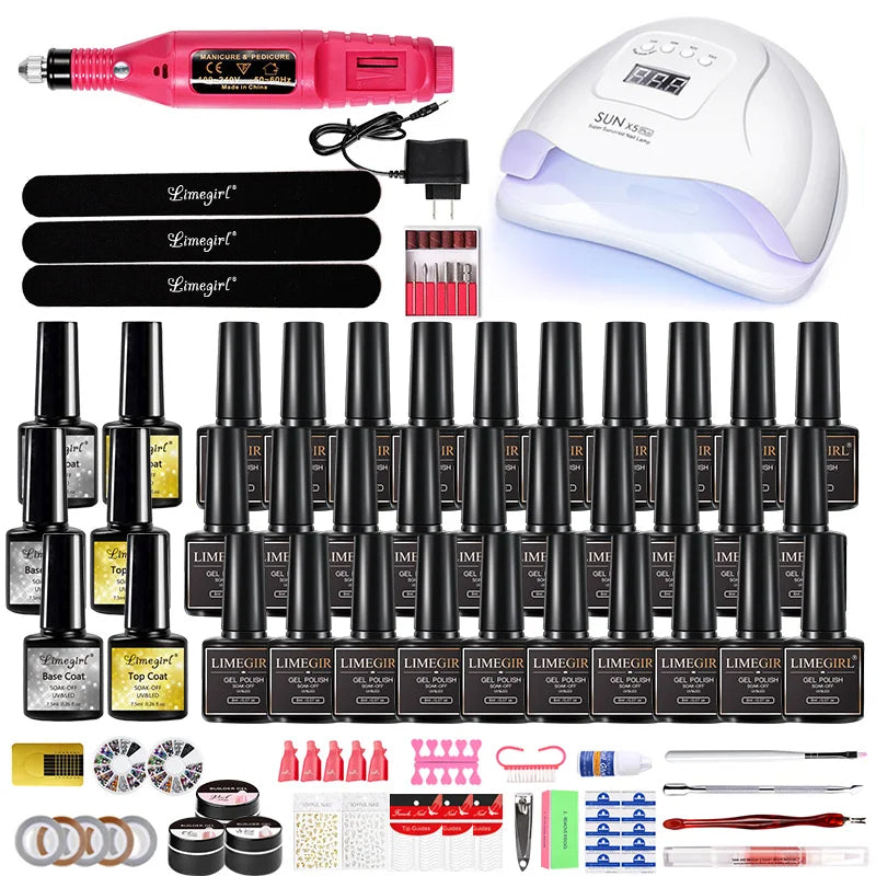 Manicure Set And Nail Lamp All-In-One Gel Nail Polish Kit For Beginner S51