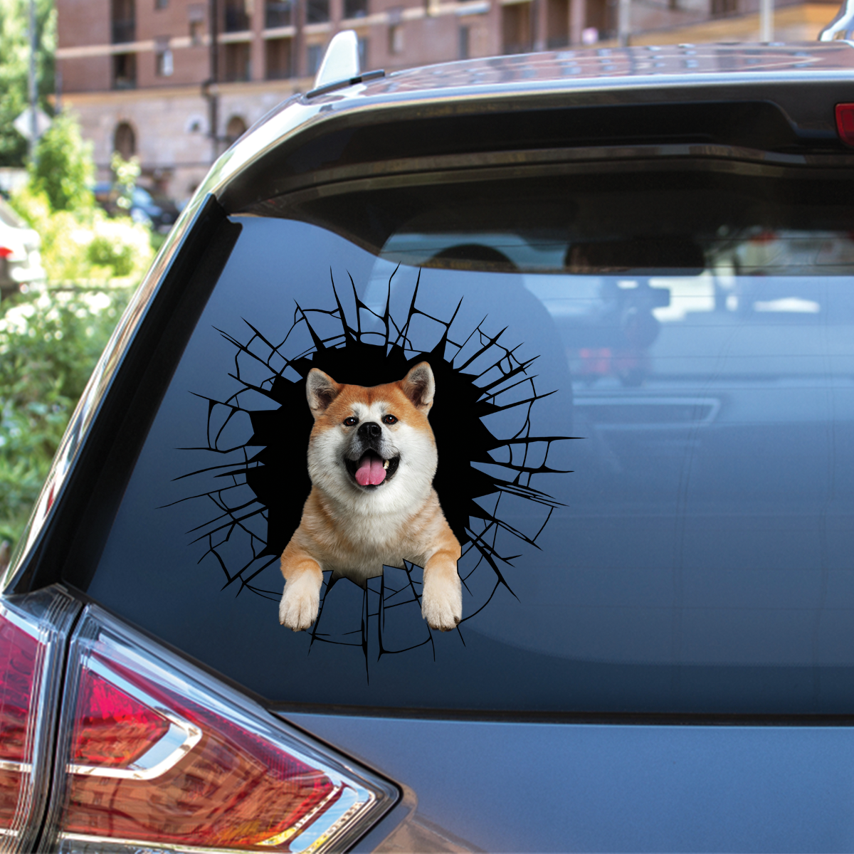 Entrez - Il est temps de faire du shopping - Akita Inu Autocollant de voiture/porte/réfrigérateur/ordinateur portable V1