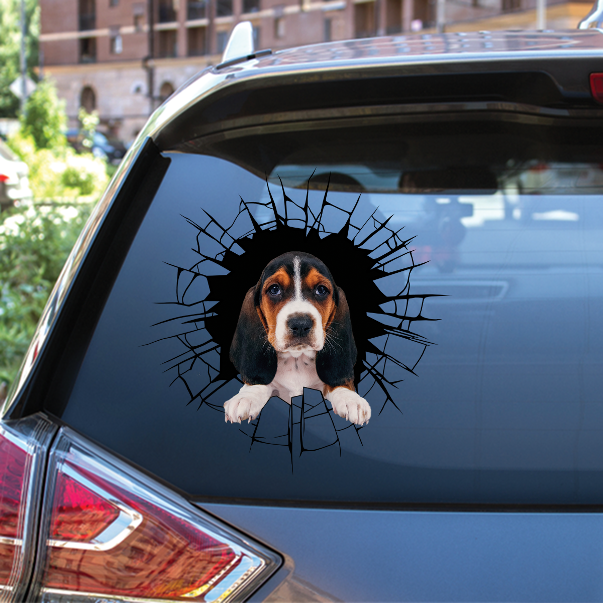 Get In - It's Time For Shopping - Basset Hound Car/ Door/ Fridge/ Laptop Sticker V2