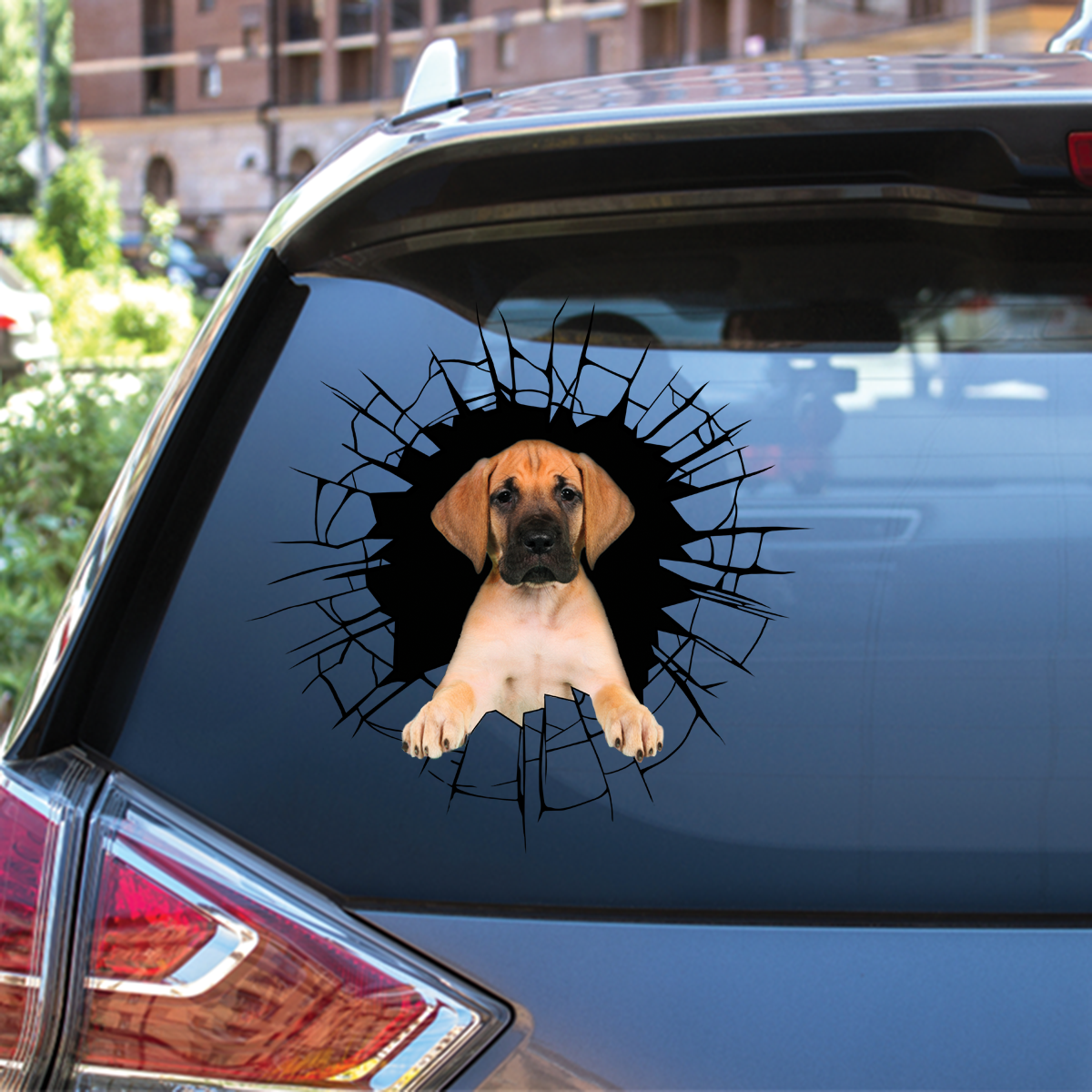 Entrez - Il est temps de faire du shopping - Autocollant de voiture/porte/réfrigérateur/ordinateur portable Great Dane V4