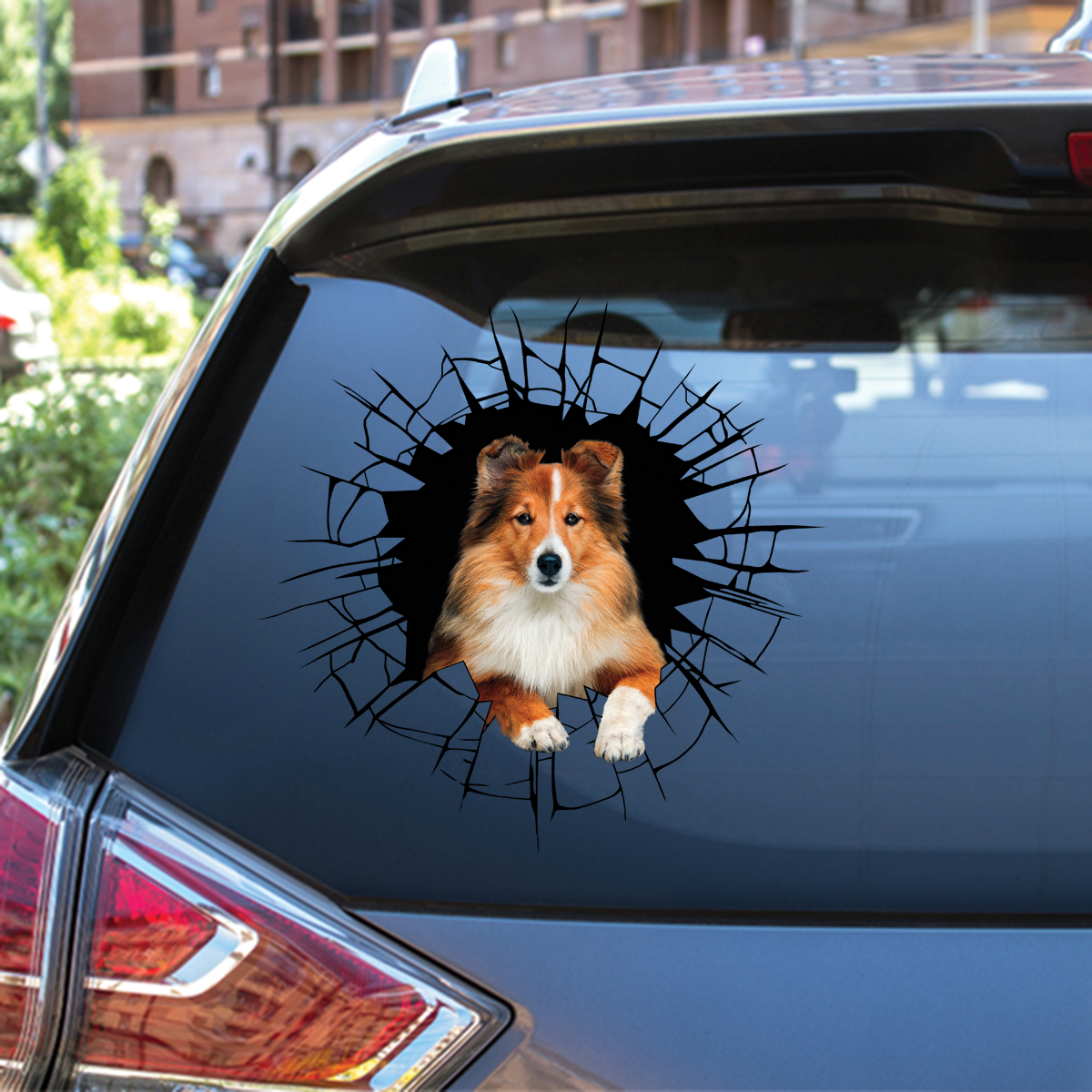Get In - It's Time For Shopping - Shetland Sheepdog Car/ Door/ Fridge/ Laptop Sticker V3