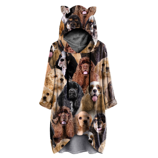 A Bunch Of American Cocker Spaniels - Hoodie With Ears V1