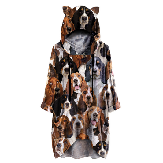 A Bunch Of Basset Hounds - Hoodie With Ears V1