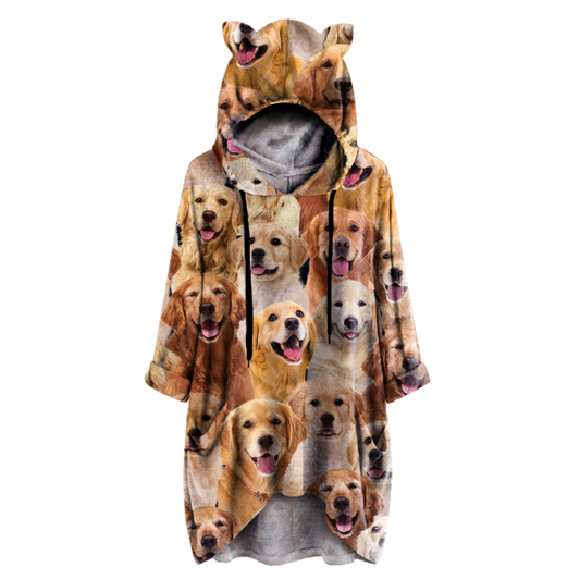 A Bunch Of Golden Retrievers - Hoodie With Ears V1