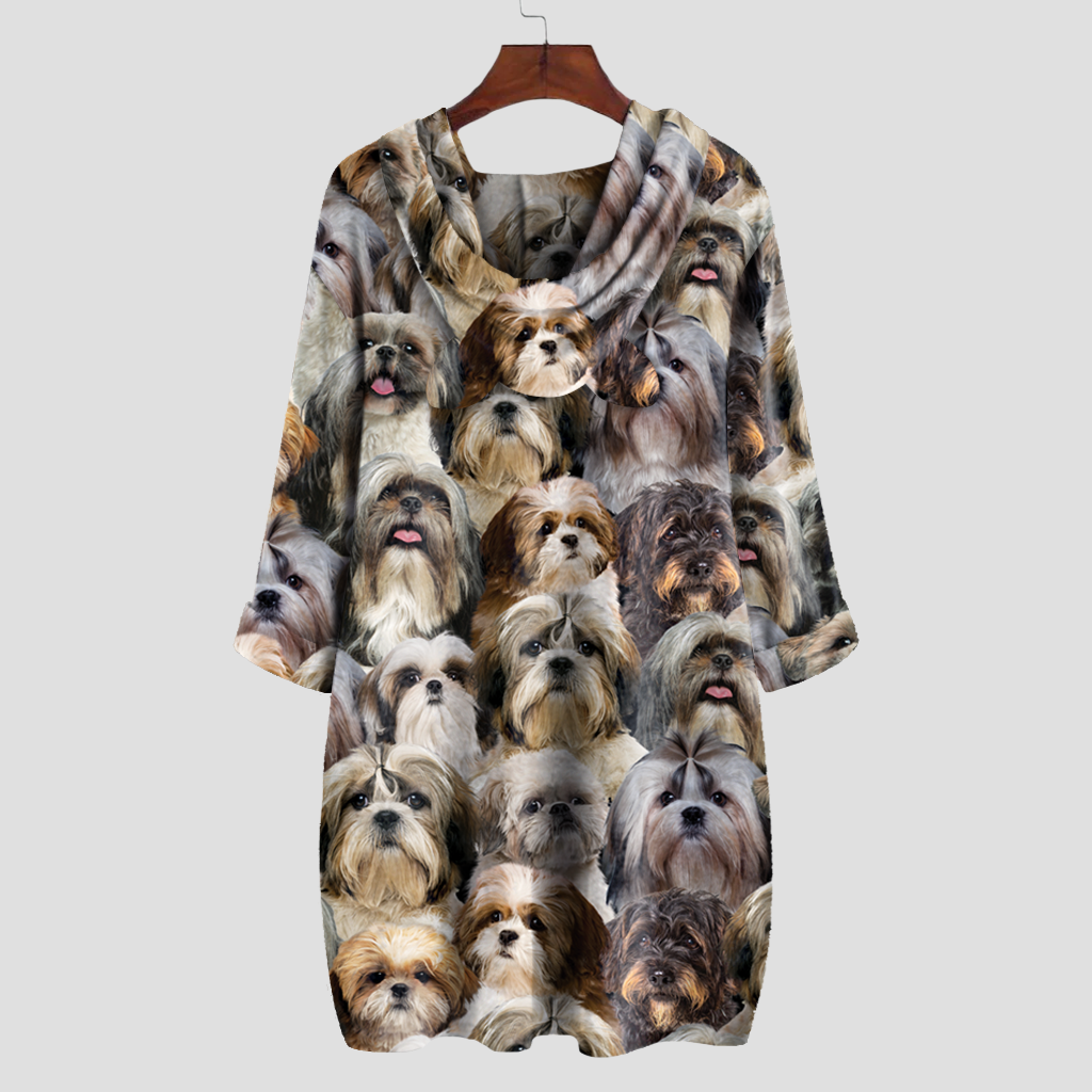 A Bunch Of Shih Tzus - Hoodie With Ears V1