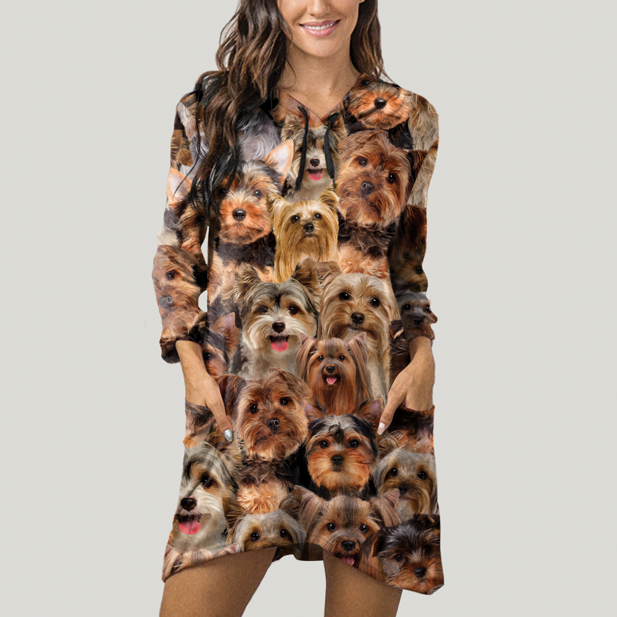 A Bunch Of Yorkshire Terriers - Hoodie With Ears V1