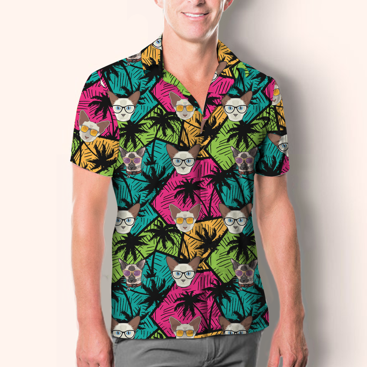 Aloha Hawaiian Balinese Cat Shirt V1