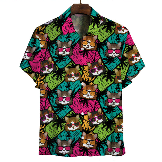 Aloha Hawaiian Siberian Cat Shirt V1