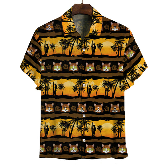 Aloha Hawaiian Siberian Cat Shirt V2
