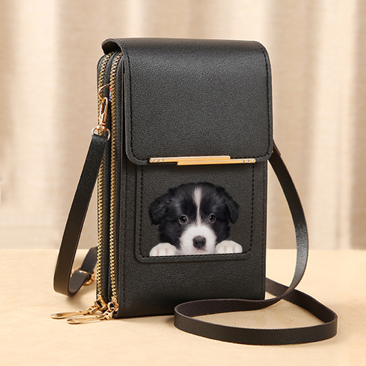 Border Collie - Touch Screen Phone Wallet Case Crossbody Purse V1