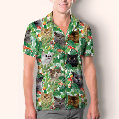 British Shorthair Cat - Hawaiian Shirt V1