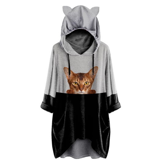 Can You See Me Now - Abyssinian Cat Hoodie With Ears V1