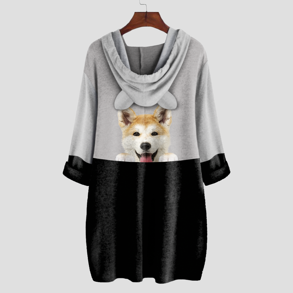 Can You See Me Now - Akita Inu Hoodie With Ears V2