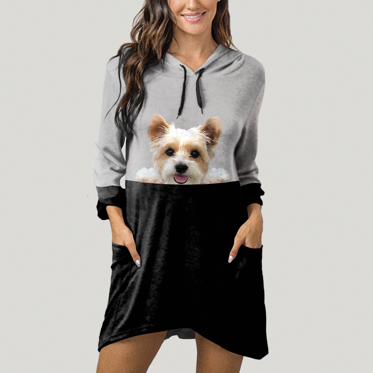 Can You See Me Now - Biewer Terrier Hoodie With Ears V1