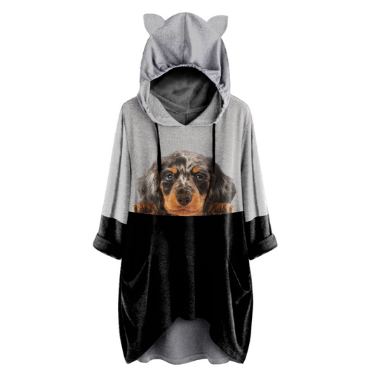 Can You See Me Now - Dapple Dachshund Hoodie With Ears V1