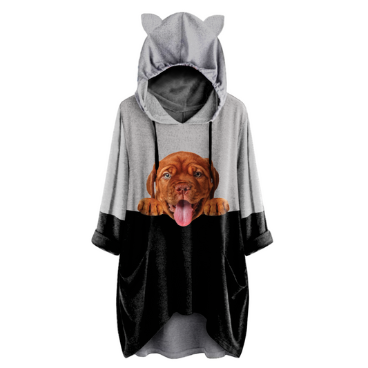 Can You See Me Now - Dogue de Bordeaux Hoodie With Ears V1