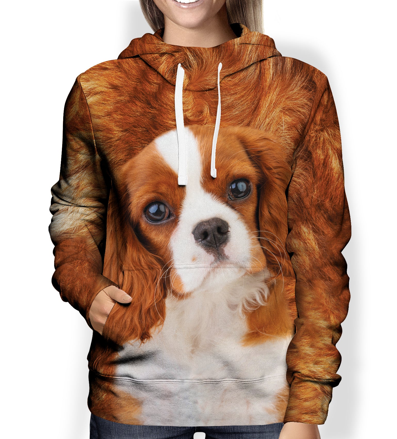 Sweat à Capuche Épagneul Cavalier King Charles - Pour Amoureux Des Chiens, Design Mignon