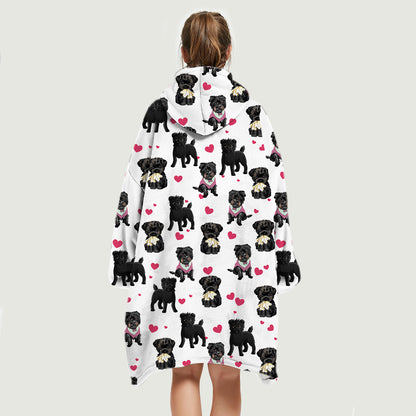 Cute Winter - Affenpinscher Fleece Blanket Hoodie