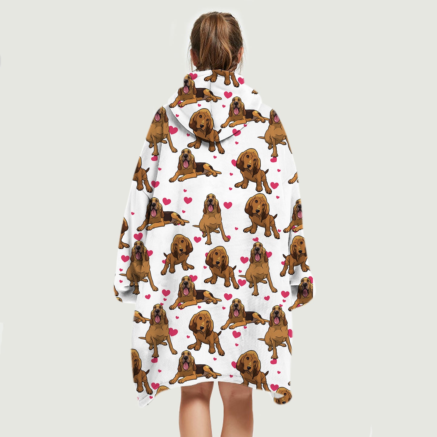 Cute Winter - Bloodhound Fleece Blanket Hoodie