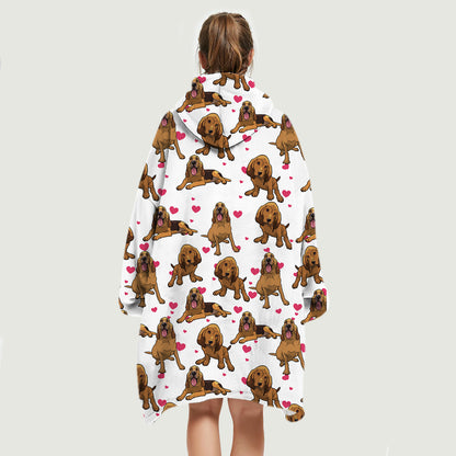 Cute Winter - Bloodhound Fleece Blanket Hoodie